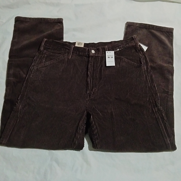 Levi's Men's Workwear 568 Loose Straight Carpenter Corduroy Pants Brown Sz 36x34 - Picture 1 of 6